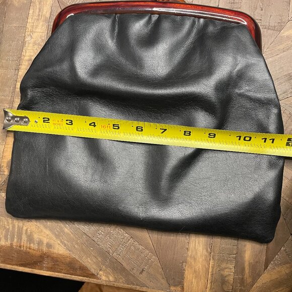 Vintage Black Soft-Body Lucite Frame Clutch - Picture 4 of 5